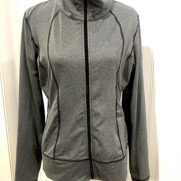 EDDIE BAUER Women’s Grey Full Zipper Motion Stretch Sweatshirt Sz Large - Picture 12 of 12